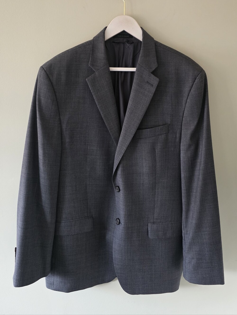 Lauren Ralph Lauren Gray Weave Plaid Wool Blazer Size 42R Old Money Preppy Work